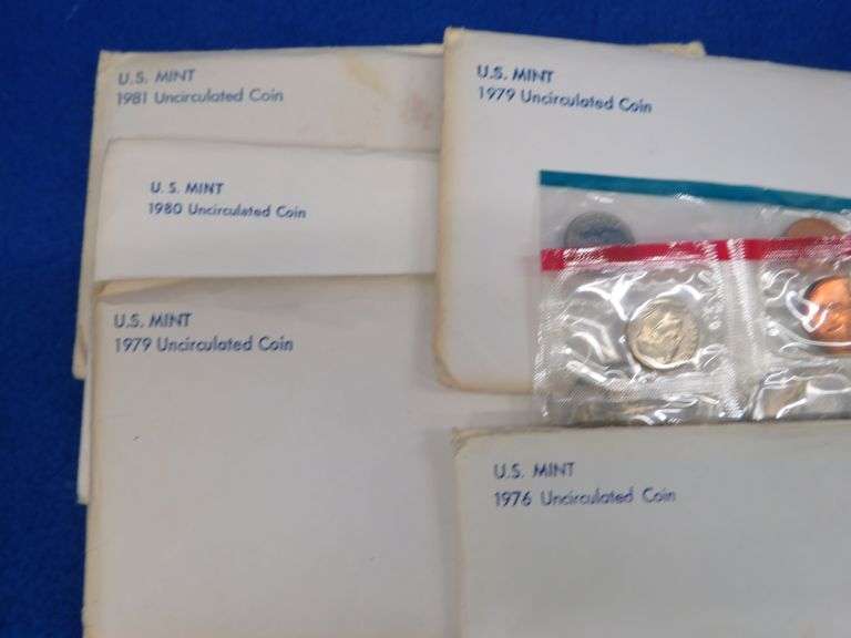 Six Mint coin sets   1976 (3) 1979 1980 1984