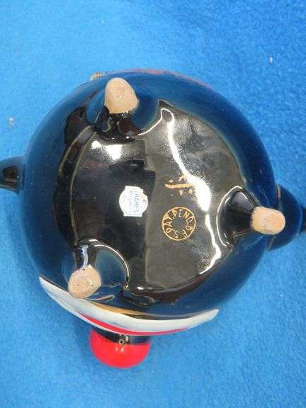 Black Americana teapot.  Made in Japan and hand-painted.