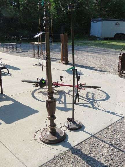 Wooden 60" and metal 62"floor lamps