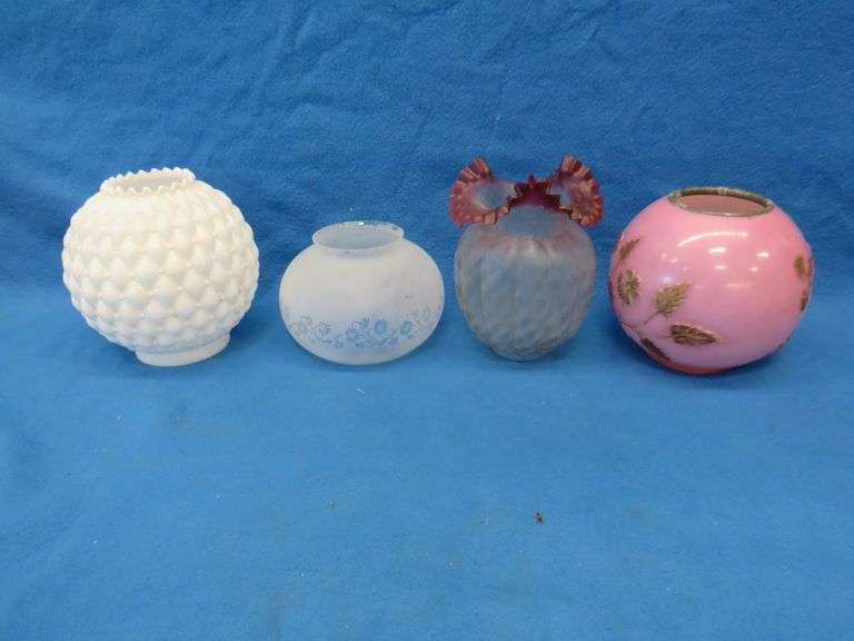 Four glass lamp shades