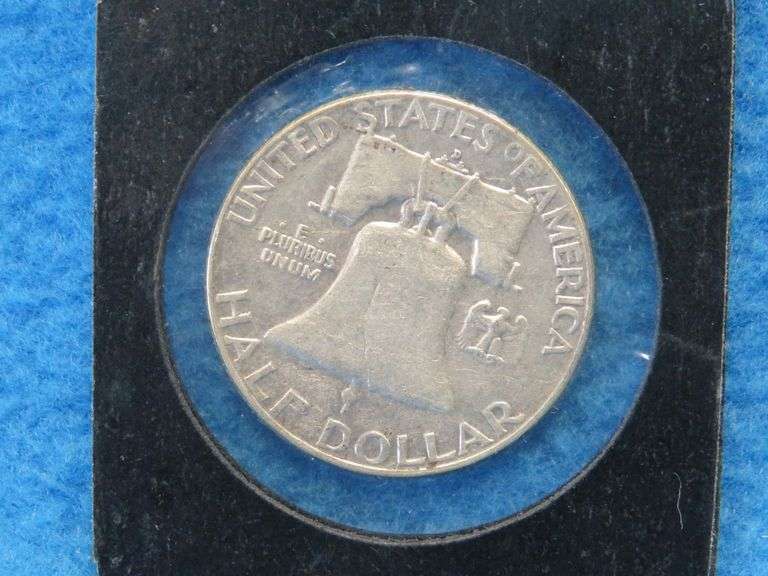 1951 D Franklin half and a jewelry set marked "Alpaca Mexico"