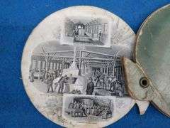 Souvenir hand fan from the 1893 World's Columbian Exposition held in Chicago advertising Schlitz Bee