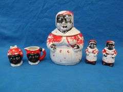 Aunt Jemima cookie jar, S & P, and cream and sugar set