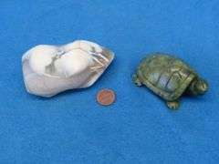 Serpentine Turtle and an Orca Agate Flame.  Total weight of .97 lb.