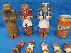 Kachina style wooden figures and more