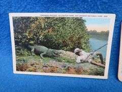 Two Black Americana postcards, two stereocards, and one advertising coffee card