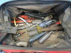 Two tool bags with contents including Snap-On, Craftsman, Husky, and more