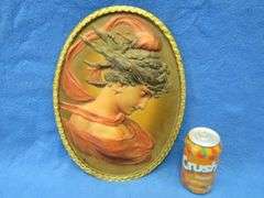 Embossed Bradley and Hubbard #1820 cast iron oval portrait