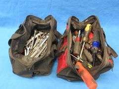 Two tool bags with contents including Snap-On, Craftsman, Husky, and more