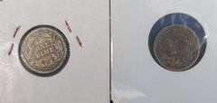 1903 O and 1899 P Barber dimes.