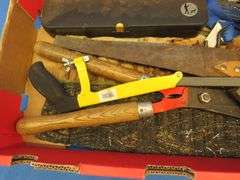 Hack saw, shotgun cleaning kit, propane regulator, and more