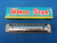 Tombo World Star faux tremolo 16-hole harmonica made in Japan.