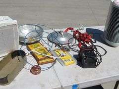 Heater, fan, battery charger, tote, and more