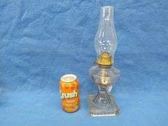 Two kerosene lamps with shades and two extra burners