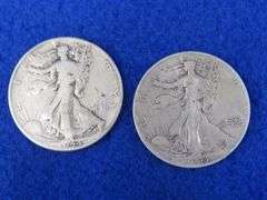 Two Walking Liberty half-dollars