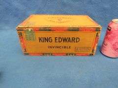 Rosemeade bowl and unused match covers in a King Edward cigar box