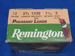 25 Mixed 12-gauge rounds and 10 Remington 5-shot 20-gauge Nitro Turkey rounds