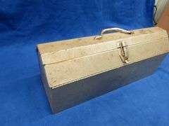 Metal toolbox with contents, including many Craftsman sockets,  ratchets, extensions, and more inclu