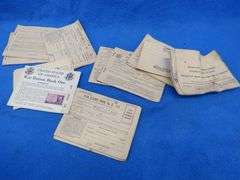1940 CCC (Civilian Conservation Corps) discharge papers, WW2 ration books with and without stamps, a