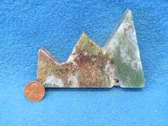 Three Moss Agate Mountains.  1.40 total lb.