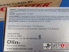 500 Winchester 22 LR rounds in a "Limited Edition" brick-sized wooden crate