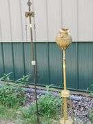 Old metal oil floor lamp and a vintage metal 60" floor lamp