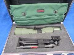 Winchester WT-831 20-60x80 Spotting Scope with hard case, soft travel case, and tripod