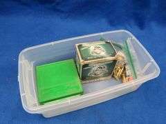 54 9mm rounds, a partial box of Heavi-Steel 12-gauge, 22 mag, 22 LR rounds