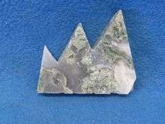 Three Moss Agate Mountains.  1.40 total lb.