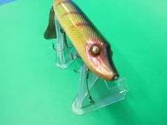 Vintage Heddon 4" wooden Flap Tail with glass eyes in VGC