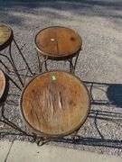 Four vintage wire ice cream parlor stools