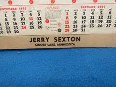 1966 Fitger's Beer vacuformed advertising calendar topper.