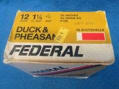 2 3/4" 12-gauge rounds.  Shot sizes and quantities as pictured.