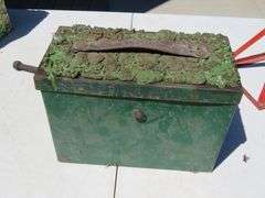 Chain binder, jack stand, and old metal box we couldn't open