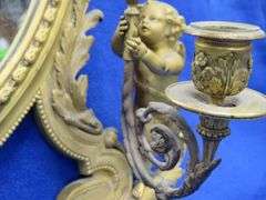 Antique gilt bronze dressing table mirror