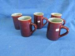 Five Red Wing Village Green mugs