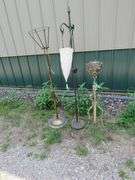 Two floor lamps and a vintage lamp stand