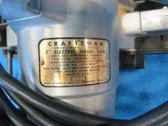 Craftsman 7" circular saw in a metal case.  Includes 3 new and 3 used extra blades.