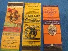 Rosemeade bowl and unused match covers in a King Edward cigar box