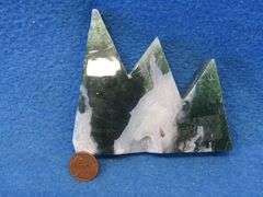 Three Moss Agate Mountains.  1.40 total lb.