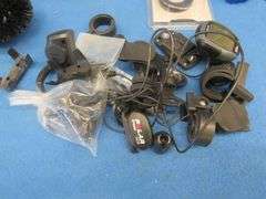 Bicycle parts old and mostly new including a Velo Giant seat, cables, and much more