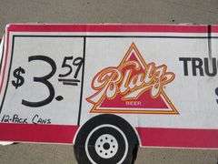 Blatz cardboard advertising truck.  50" x 18" x 8"