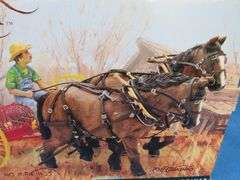 Ertl Foxfire Farm porcelain John Deere sulky and driver