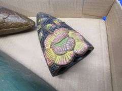 Three pottery wall pockets