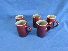Five Red Wing Village Green mugs