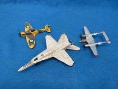 Three die-cast airplanes