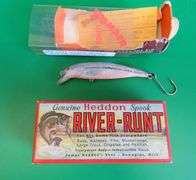Vintage Heddon 2 1/2" River Runt in a box marked "9110-SD standard" both in excellent condition, and
