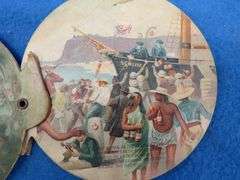 Souvenir hand fan from the 1893 World's Columbian Exposition held in Chicago advertising Schlitz Bee