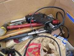 Lots of tools and hardware including, an untested Craftsman 19.2v cordless drill and flashlight with