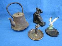 Antique cast iron teapot with Asian makers mark